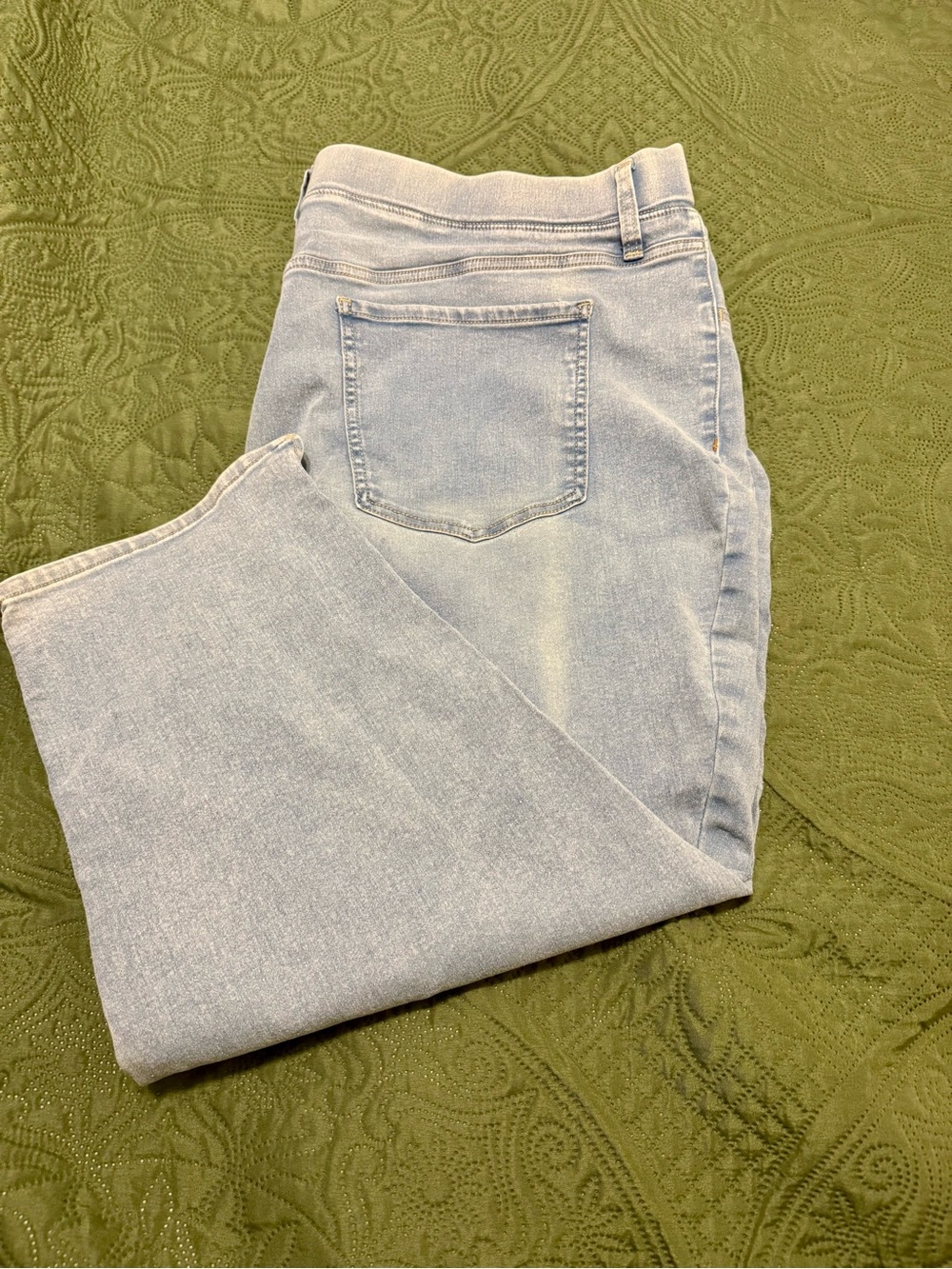 Terra & Sky Light Wash Denim Capris